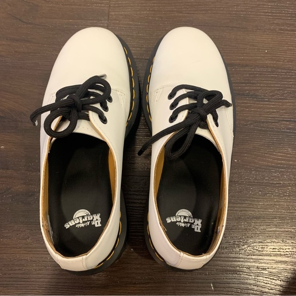 Dr. Marten 1461 Smooth Leather Platform Shoes White Size 6 - Picture 5 of 7